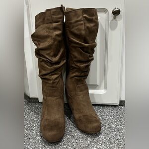 Journee Collection Haze Wedge Knee High Boots Size 6